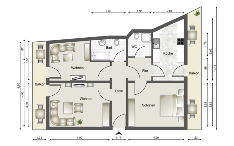 Grundriss 5 OG